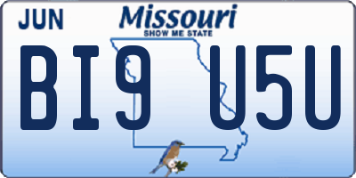 MO license plate BI9U5U