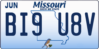 MO license plate BI9U8V