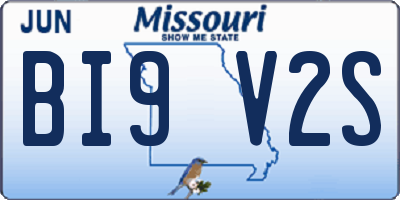 MO license plate BI9V2S
