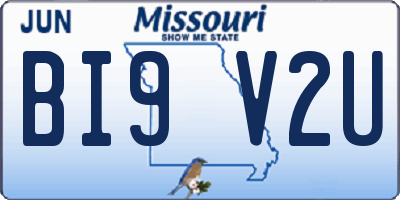 MO license plate BI9V2U