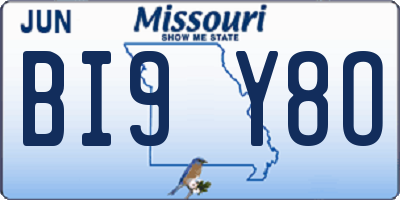 MO license plate BI9Y8O