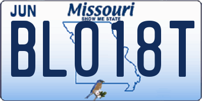 MO license plate BL018T