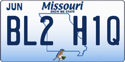 MO license plate BL2H1Q