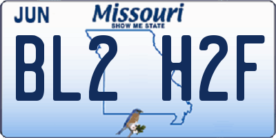 MO license plate BL2H2F
