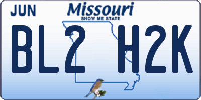MO license plate BL2H2K