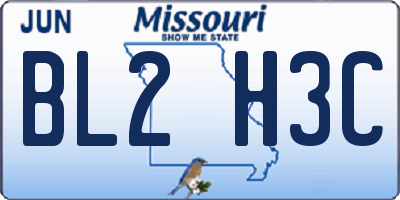 MO license plate BL2H3C
