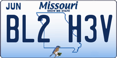 MO license plate BL2H3V