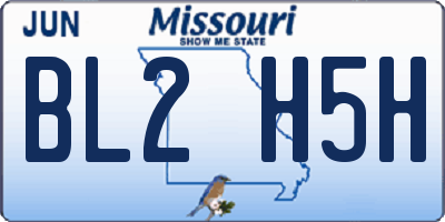 MO license plate BL2H5H