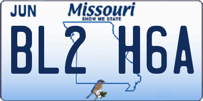 MO license plate BL2H6A