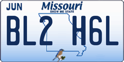 MO license plate BL2H6L