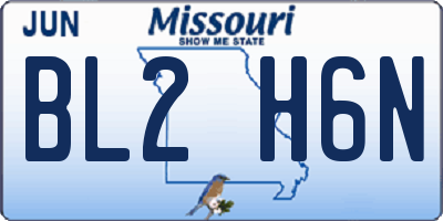 MO license plate BL2H6N
