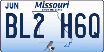 MO license plate BL2H6Q