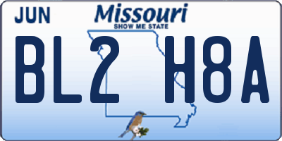 MO license plate BL2H8A