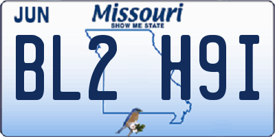 MO license plate BL2H9I