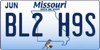 MO license plate BL2H9S