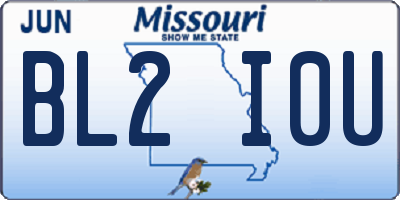 MO license plate BL2I0U