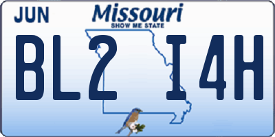 MO license plate BL2I4H