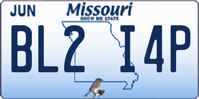 MO license plate BL2I4P