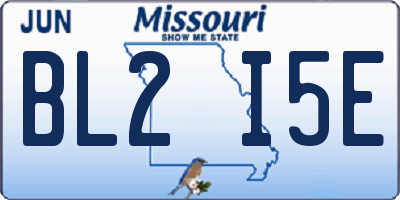 MO license plate BL2I5E