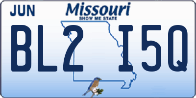 MO license plate BL2I5Q