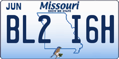 MO license plate BL2I6H