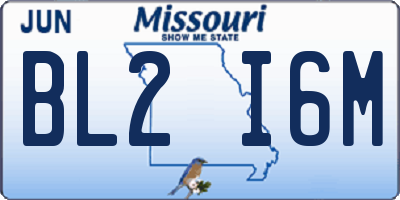 MO license plate BL2I6M
