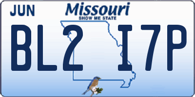 MO license plate BL2I7P
