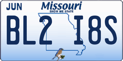 MO license plate BL2I8S
