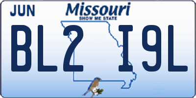 MO license plate BL2I9L