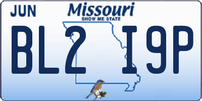 MO license plate BL2I9P