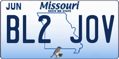 MO license plate BL2J0V