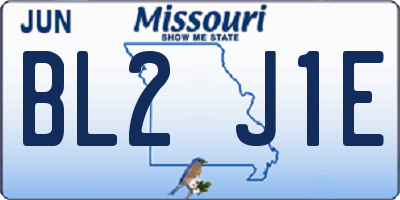 MO license plate BL2J1E