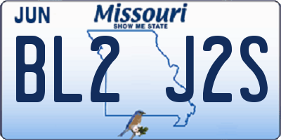 MO license plate BL2J2S