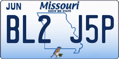 MO license plate BL2J5P