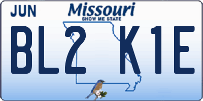 MO license plate BL2K1E