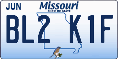 MO license plate BL2K1F