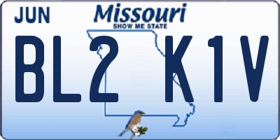 MO license plate BL2K1V