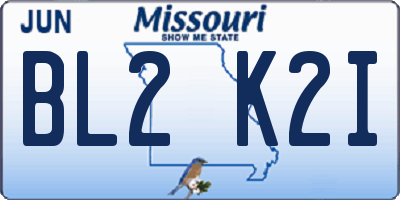 MO license plate BL2K2I