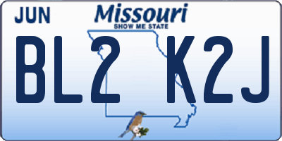 MO license plate BL2K2J