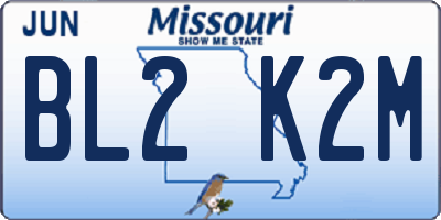 MO license plate BL2K2M