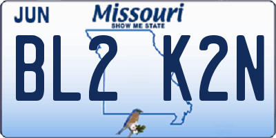MO license plate BL2K2N