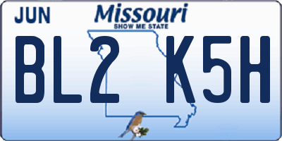 MO license plate BL2K5H