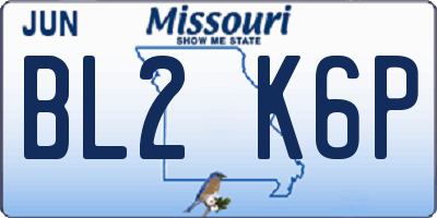 MO license plate BL2K6P