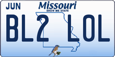 MO license plate BL2L0L