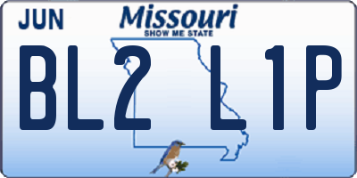 MO license plate BL2L1P