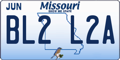 MO license plate BL2L2A