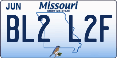 MO license plate BL2L2F