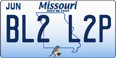 MO license plate BL2L2P