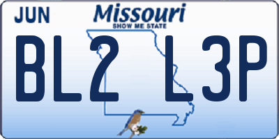 MO license plate BL2L3P