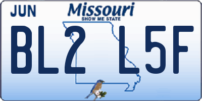 MO license plate BL2L5F